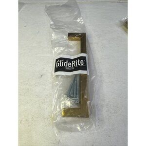 5 Glide-Rite's drawer pull handle gold tone 5 Inch square bar w/ screws